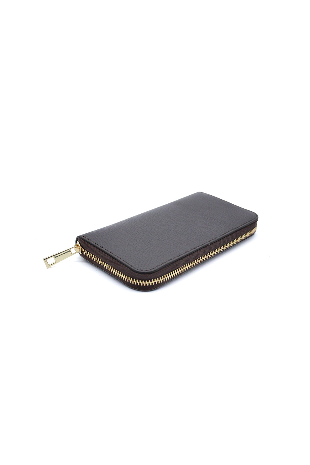 Italian Genuine Leather Zip-Around Long Wallet for Women - Coffee image