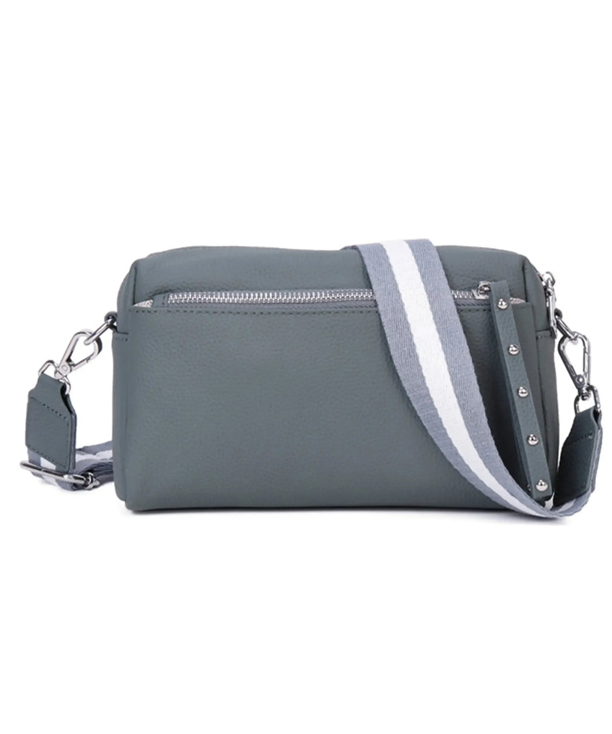 Metal Accents Genuine Leather Rectangular Crossbody Bag image 3