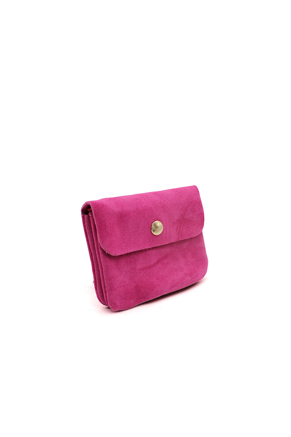 Compact Snap Button Slim Fit Italian Genuine Suede Purse image 18
