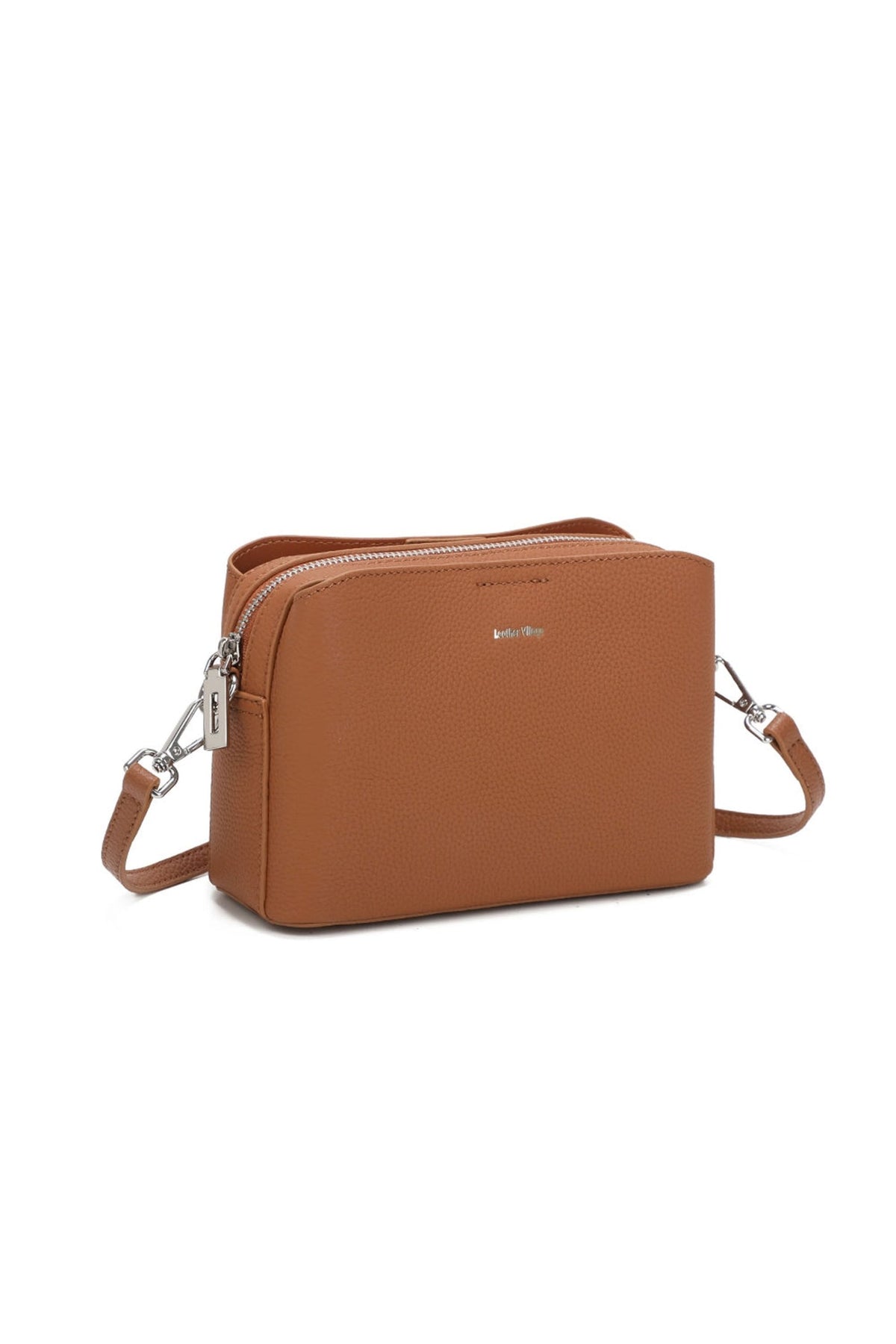 Real Leather Compact Crossbody Wide Strap Shoulder Bag image 3
