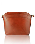 Sleek Design Compact Genuine Leather Shoulder Bag - BROWN image