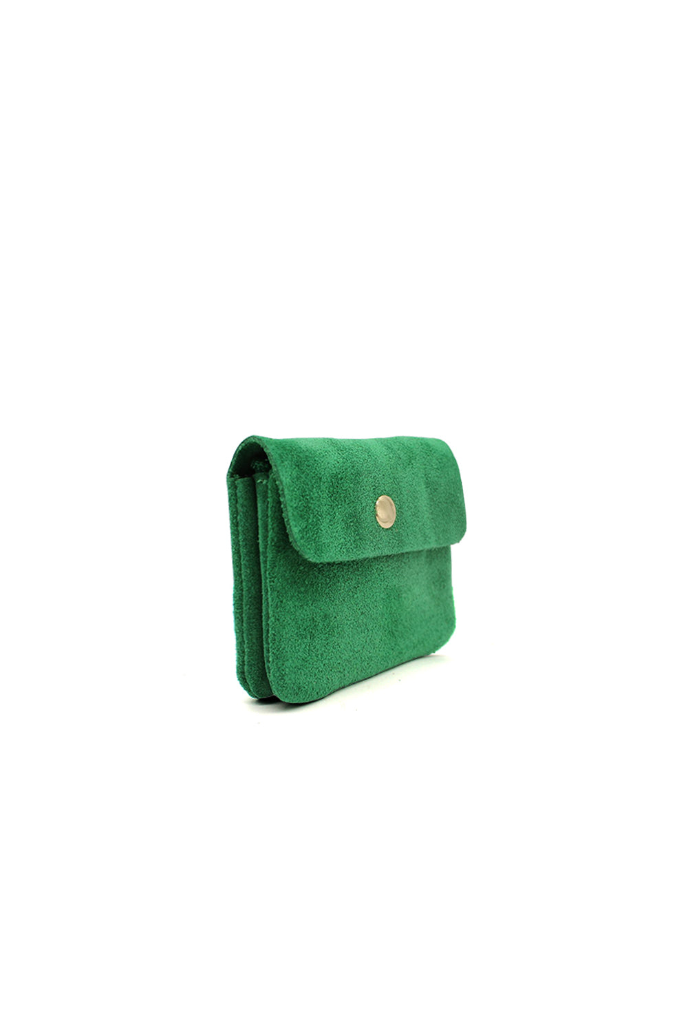 Compact Snap Button Slim Fit Italian Genuine Suede Purse image 16
