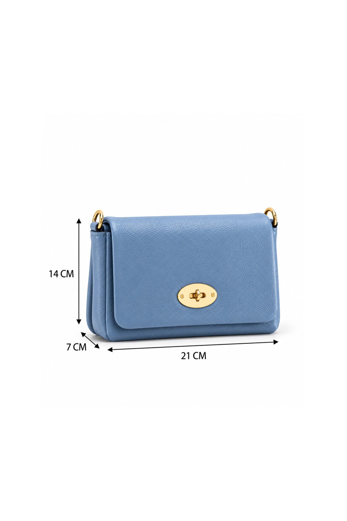 Genuine Italian Leather Flap Crossbody Bag with Turn Lock image 1