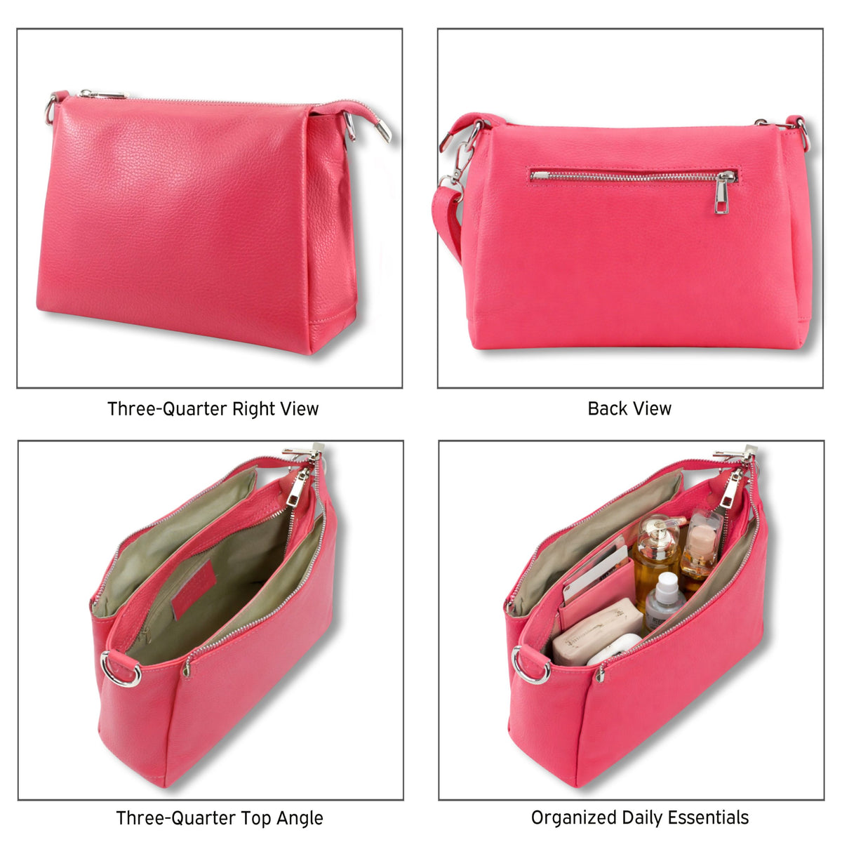 Genuine Leather Multi-Compartment Small Shoulder Handbag image 2