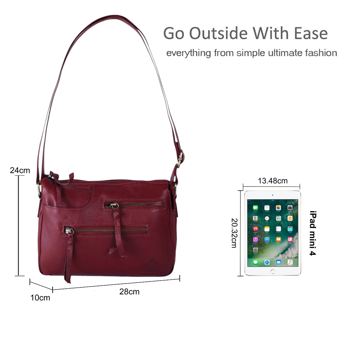 Stylish Functional Design Genuine Leather Shoulder Bag image 1