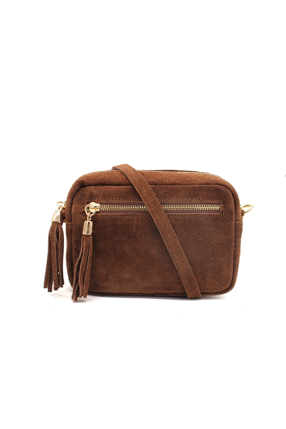 Casual Italian Genuine Suede Crossbody Bag with Tassel Zipper Closure image 13