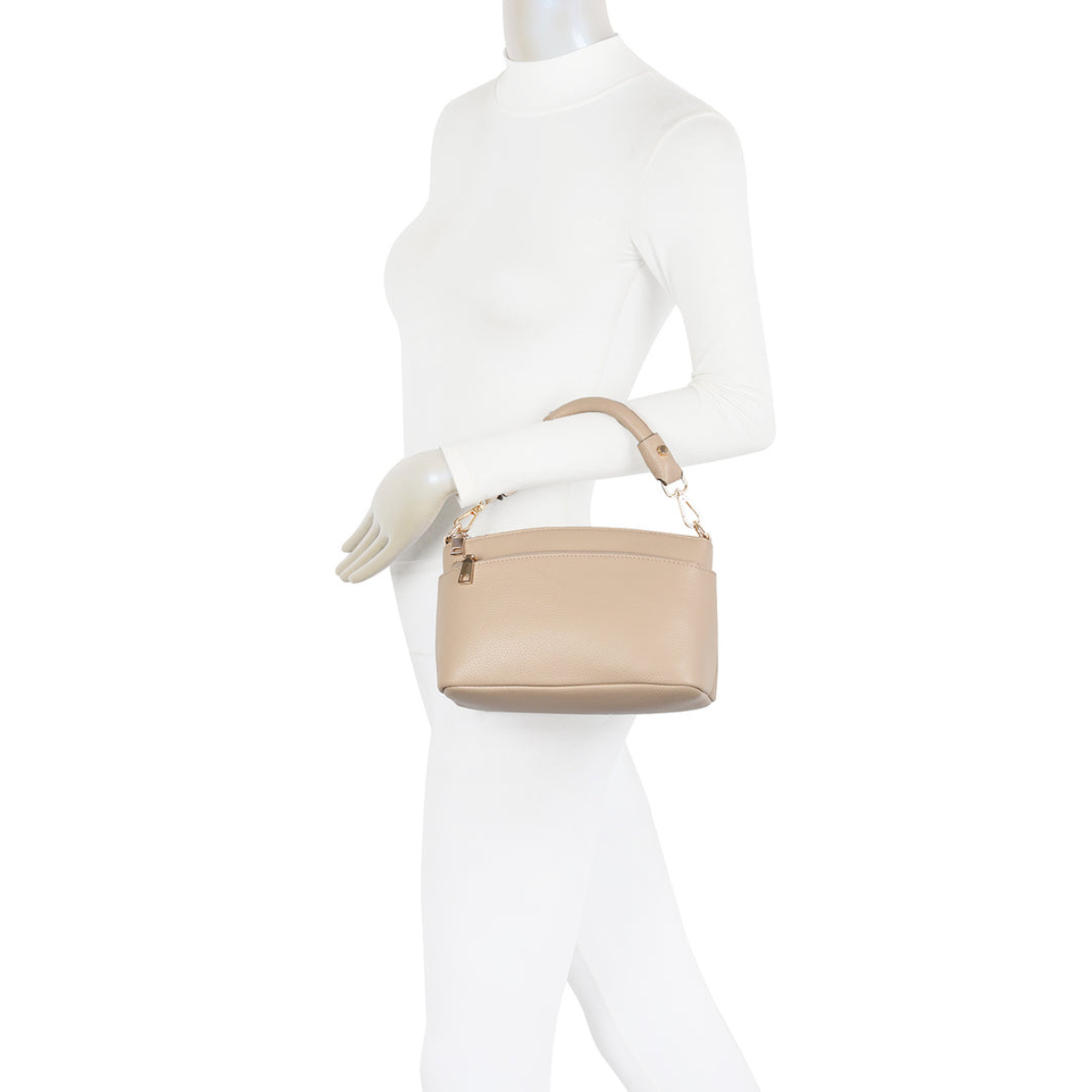 Elegant Gold Accents Genuine Leather Shoulder Bag image 3