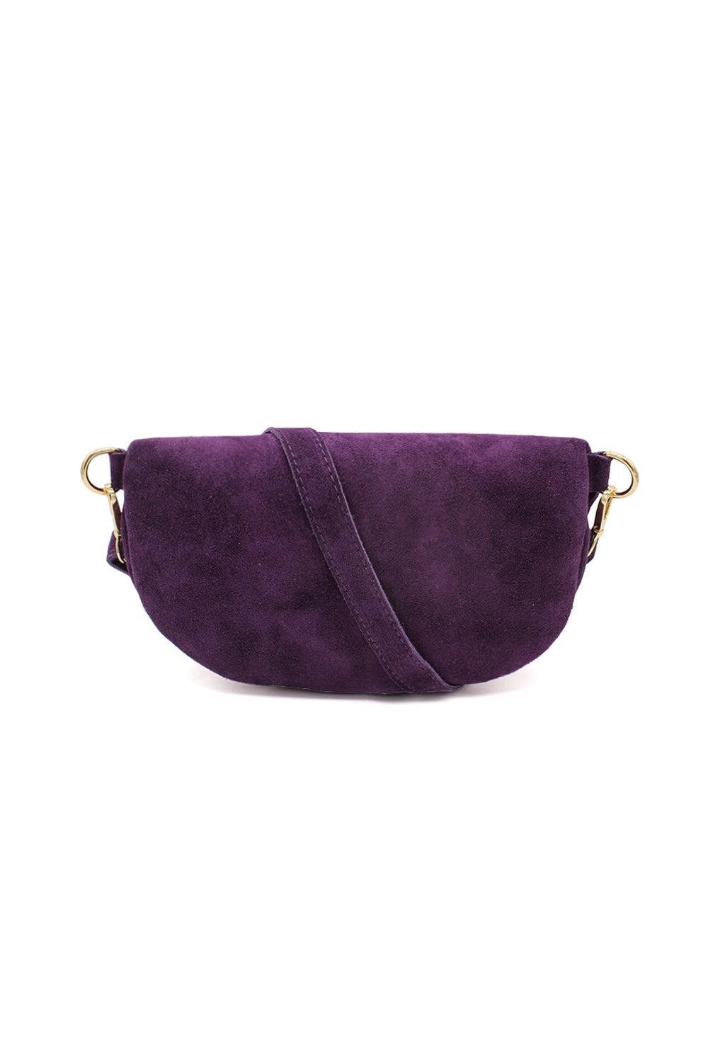 Genuine Italian Suede Sling Crossbody Bag with Dual Zipper Compartments image 4