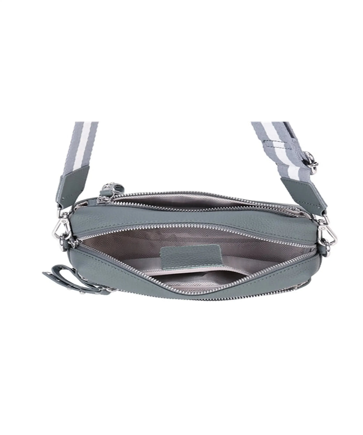 Metal Accents Genuine Leather Rectangular Crossbody Bag image 5