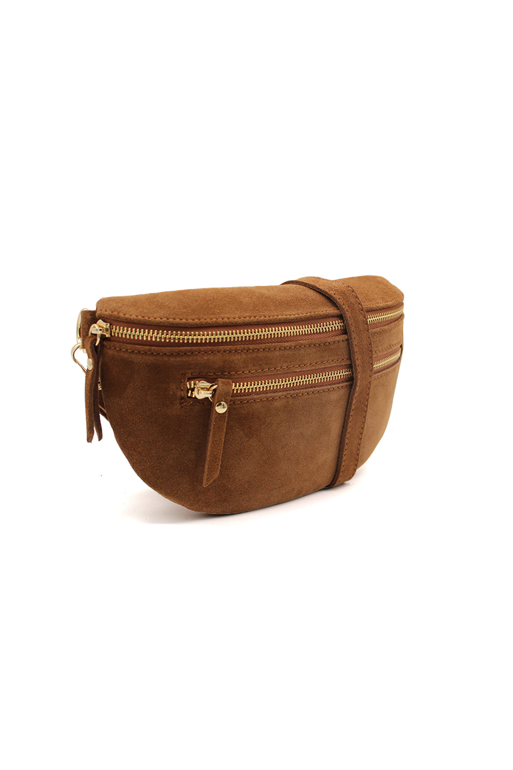 Genuine Italian Suede Sling Crossbody Bag with Dual Zipper Compartments image 10