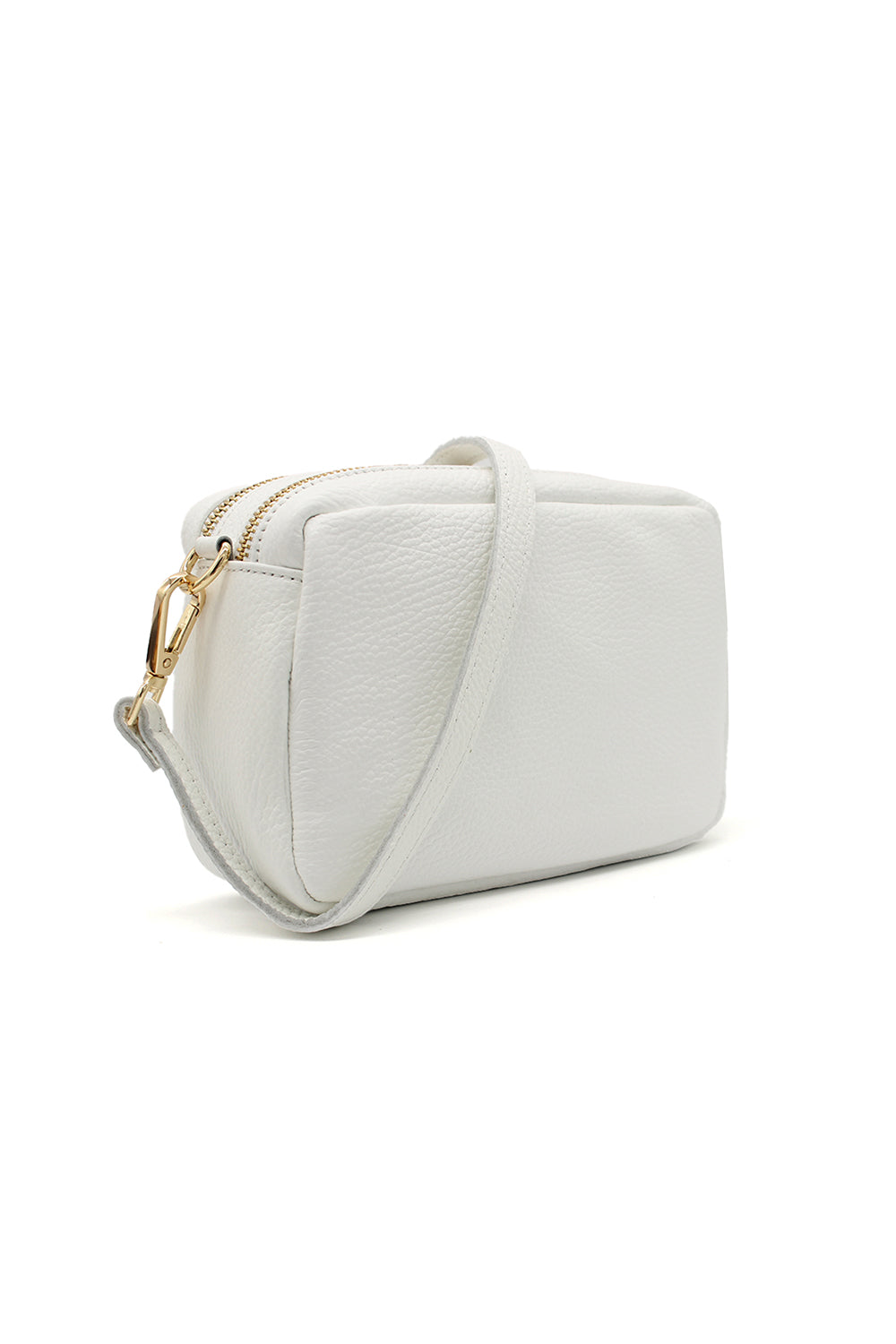 Italian Genuine Leather Crossbody Bag with Double Zipper Compartments image 10