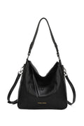 Genuine Leather Large Tote Shoulder Bag Front Pocket - BLACK image