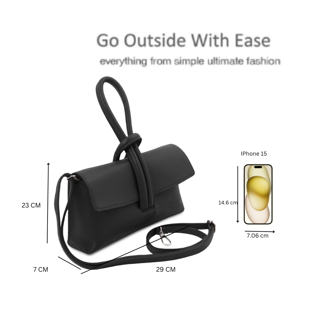 Genuine Italian Leather Small Clutch Crossbody Bag image 2