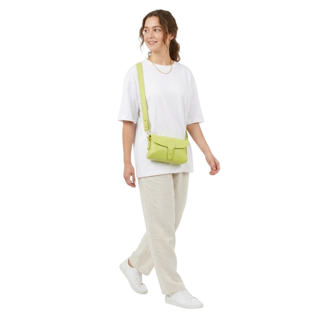 Genuine Leather Magnetic Flap Small Crossbody Handbag image 3