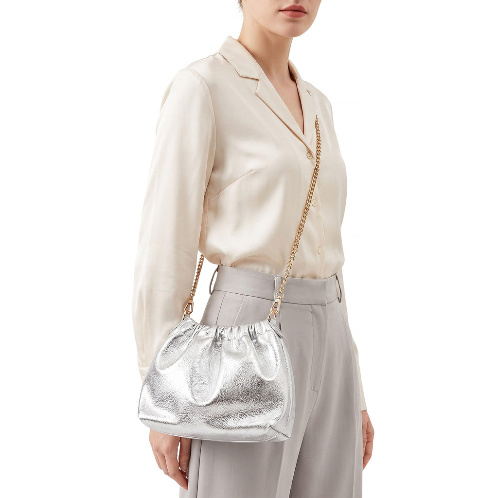 Elegant Genuine Italian Grained Leather Pouch Clutch Bag image 3