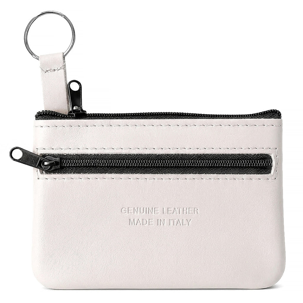 Genuine Leather Coin Purse Mini Key Ring Pouch Organizer - APRICOT image