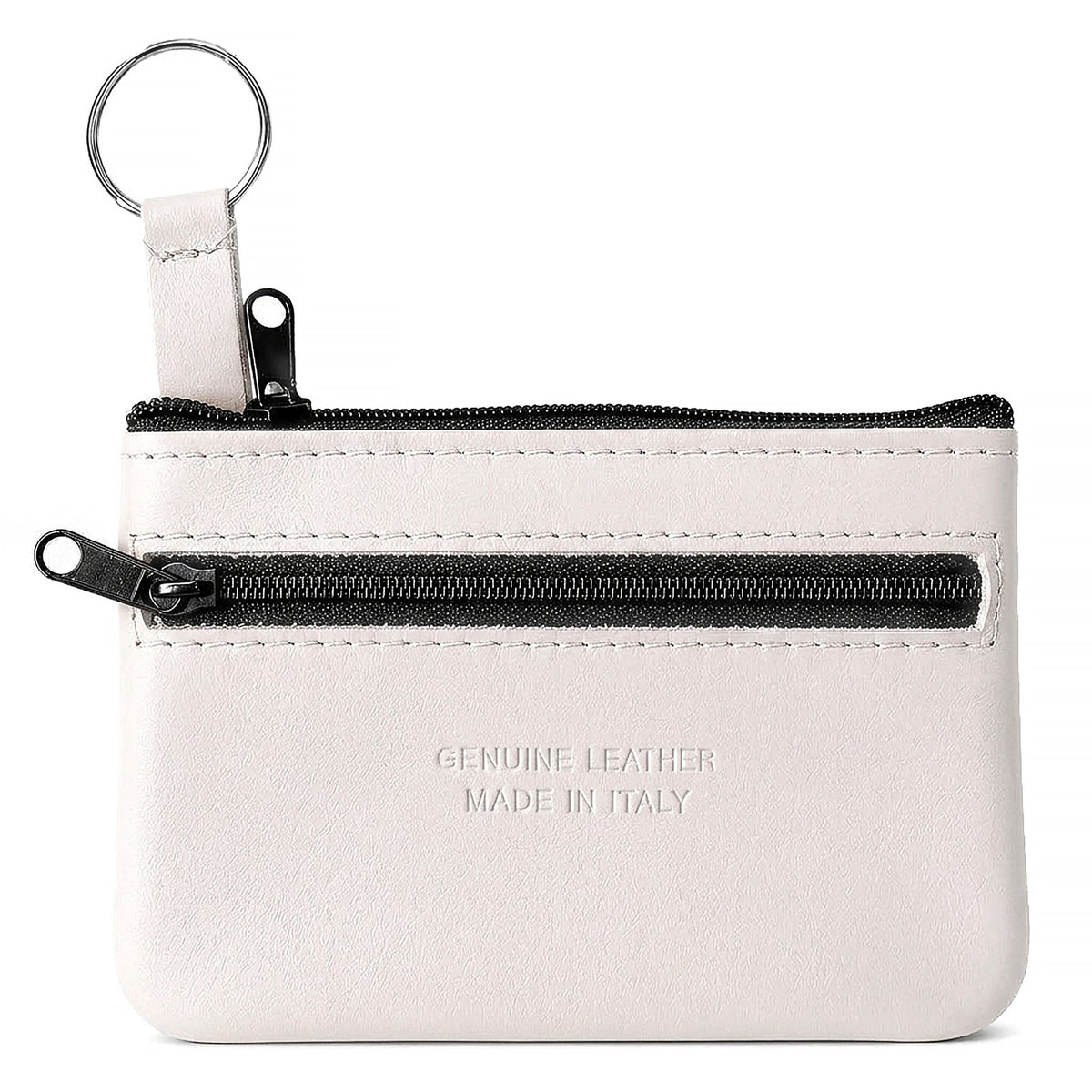 Genuine Leather Coin Purse Mini Key Ring Pouch Organizer - APRICOT image