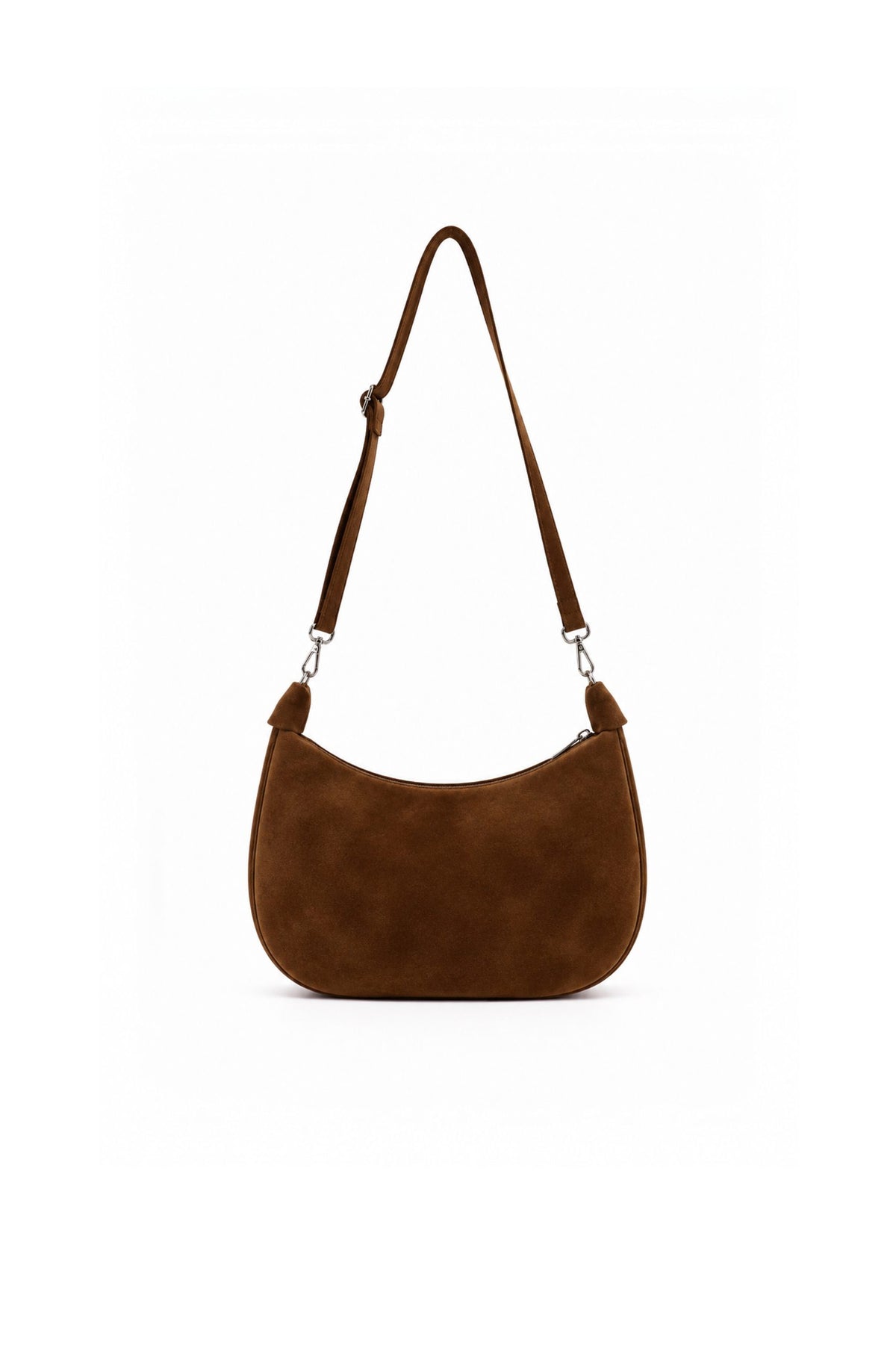 Genuine Italian Suede Hobo Shoulder Bag with Adjustable Stra image 4