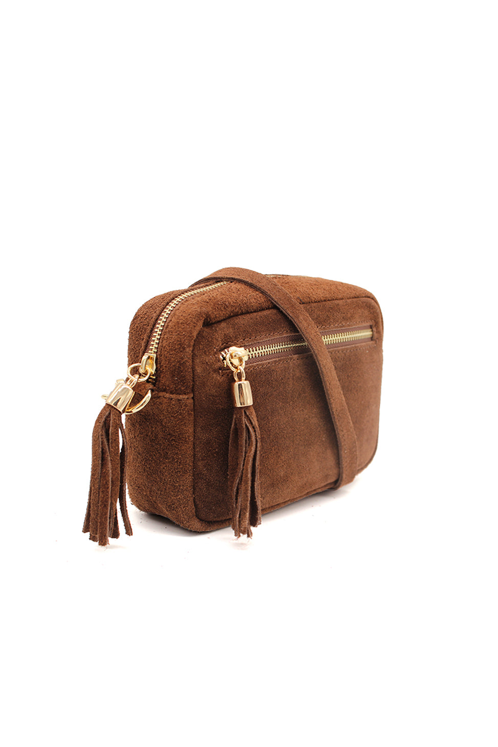 Casual Italian Genuine Suede Crossbody Bag with Tassel Zipper Closure image 14