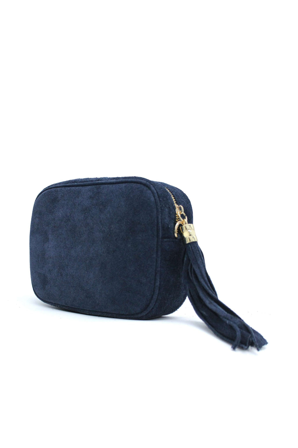 Genuine Italian Suede Leather Crossbody Bag with Tassel Zip image 10