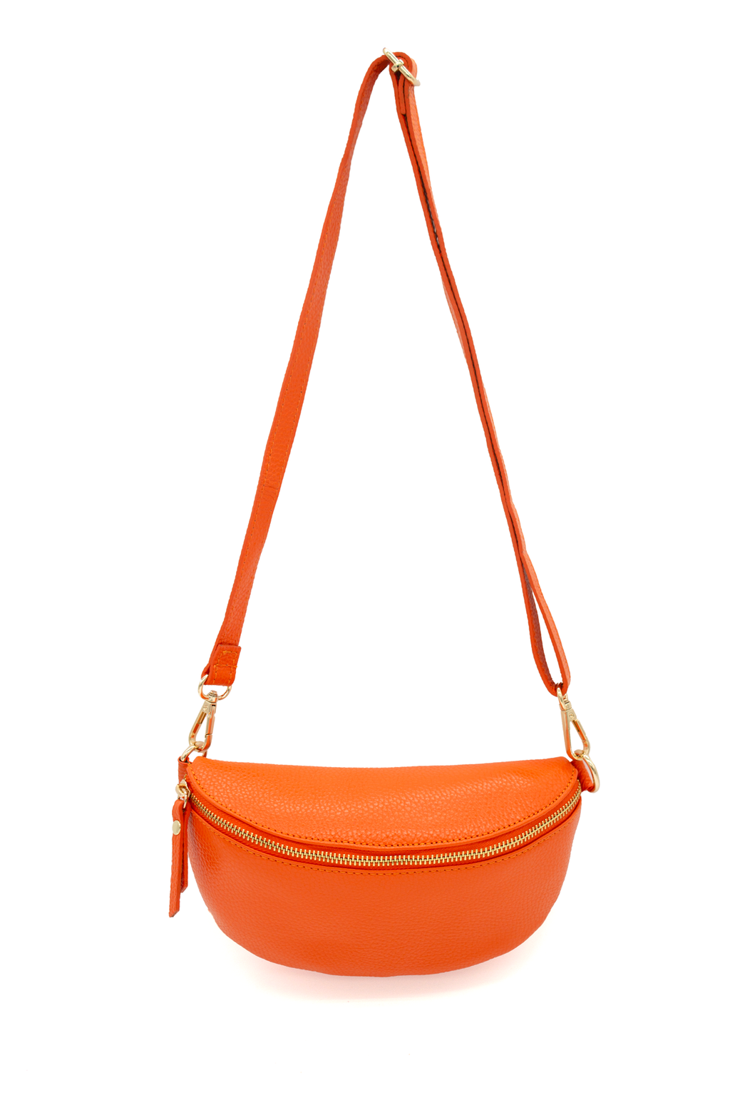 Minimalist Genuine Leather Sling Crossbody Bag with Zippered Closure image 2