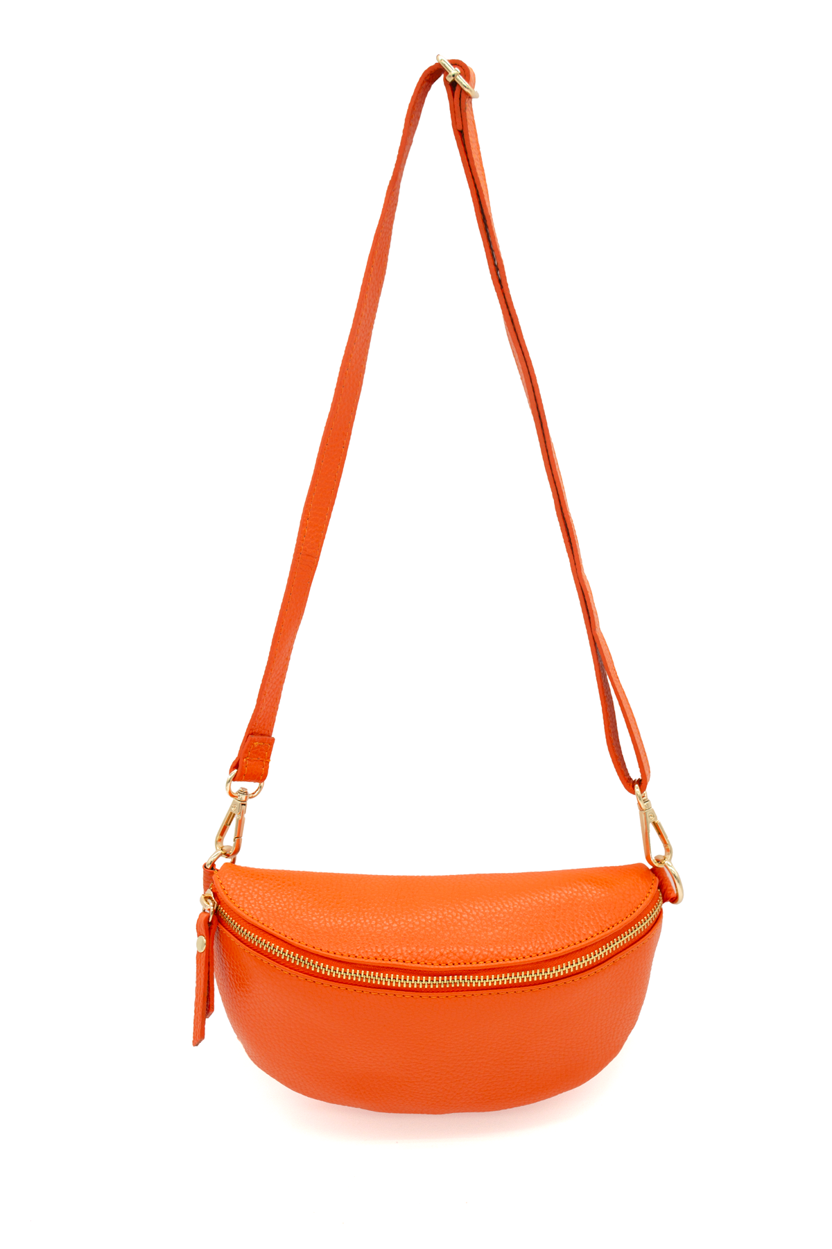 Minimalist Genuine Leather Sling Crossbody Bag with Zippered Closure image 2
