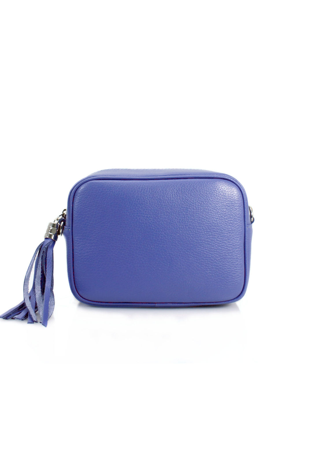 Tassel Charm Genuine Italian Leather Camera Handbag Crossbody Bag - Lavander image