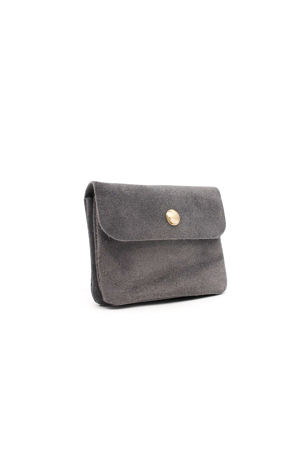 Compact Snap Button Slim Fit Italian Genuine Suede Purse image 14