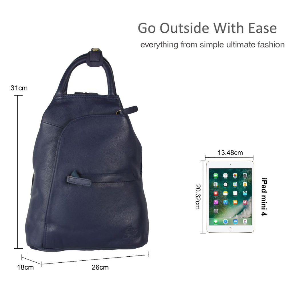 Sleek Minimal Design Genuine Leather Backpack image 1