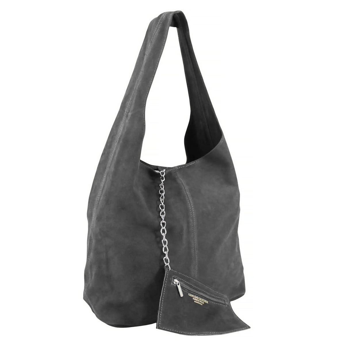 Slouch Genuine Italian Suede Large Tote Bag With Detachable Purse