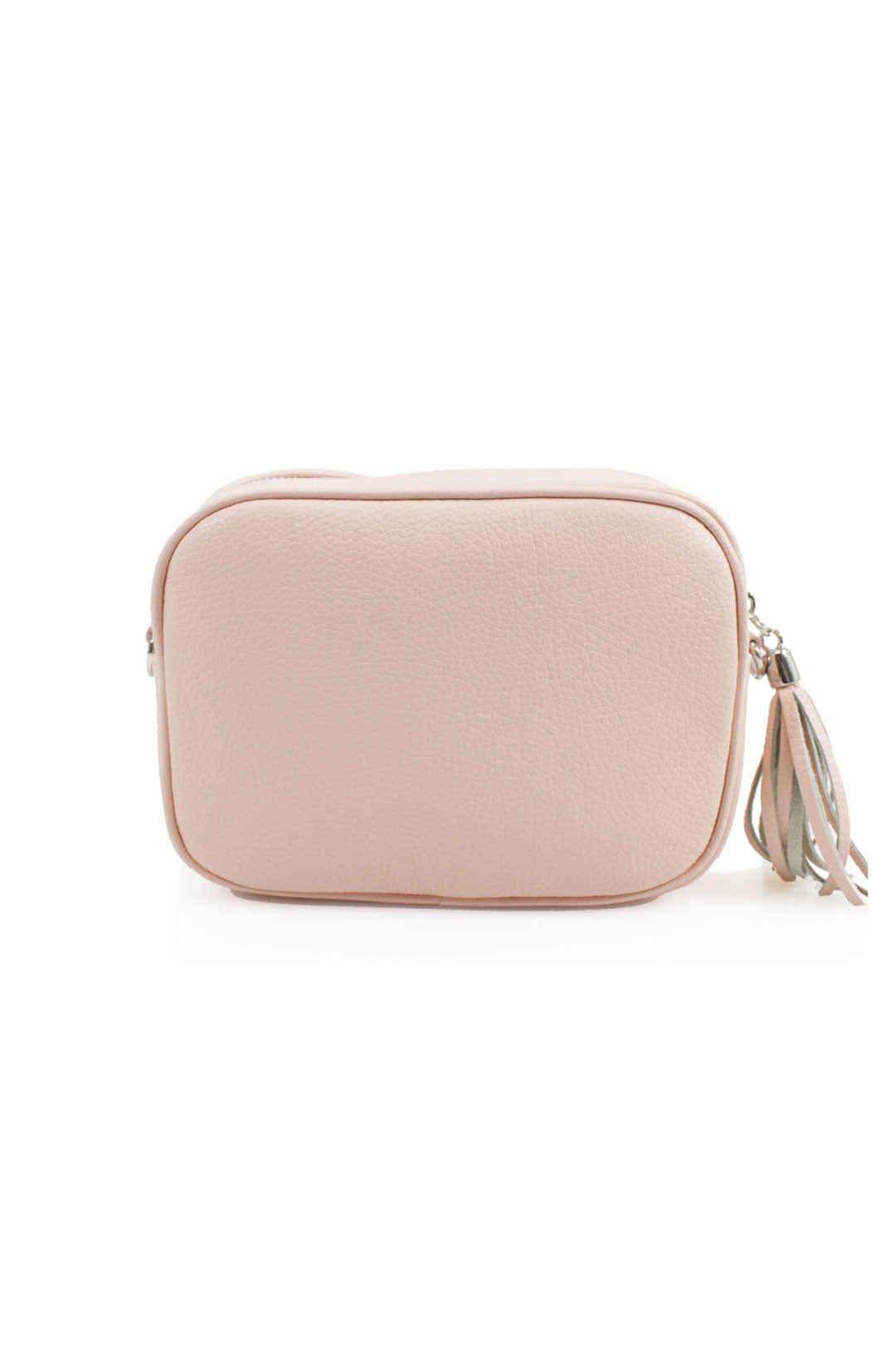 Tassel Charm Genuine Italian Leather Camera Handbag Crossbody Bag - LIGHT PINK image