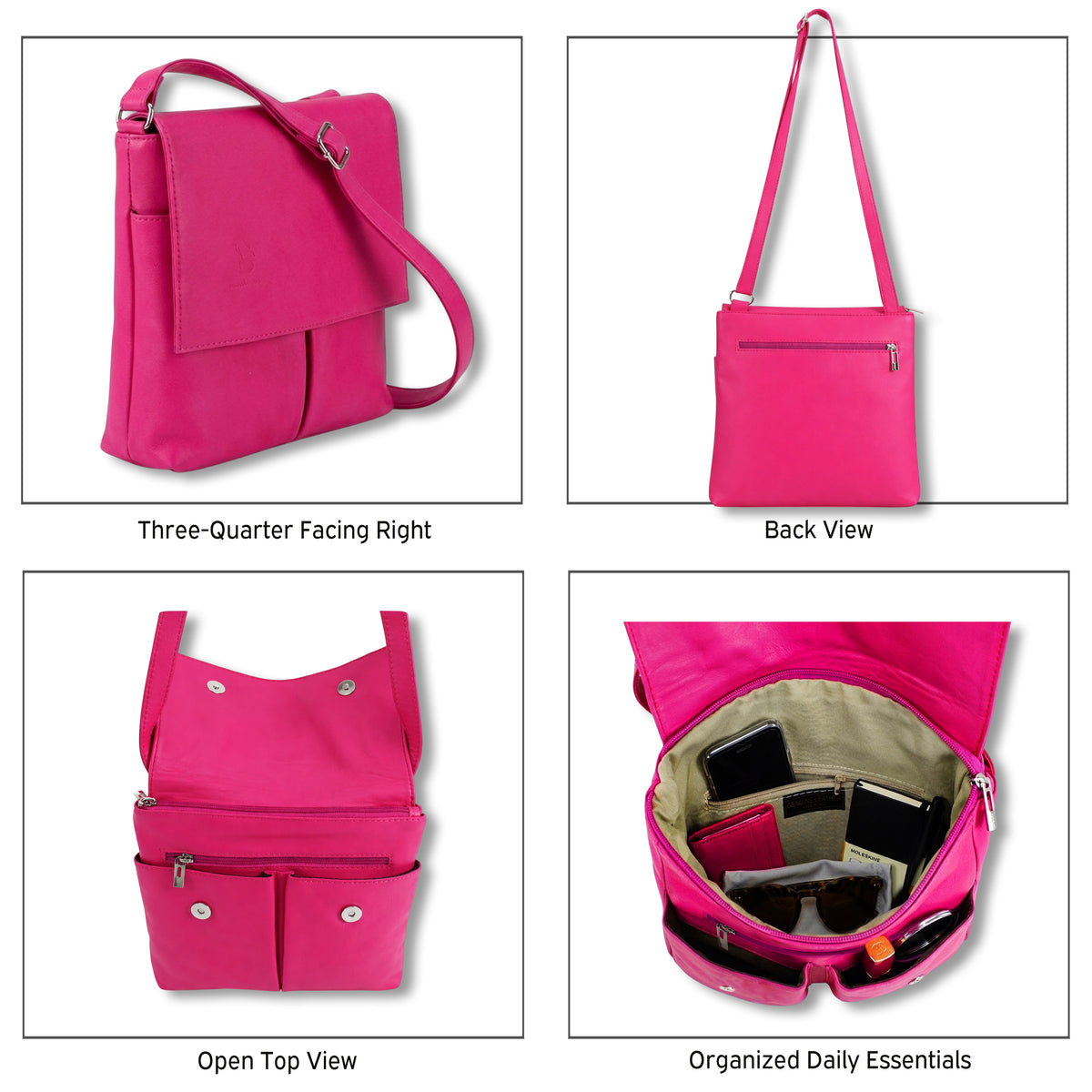 Genuine Leather Multi-Pocket Messenger Crossbody Bag image 2