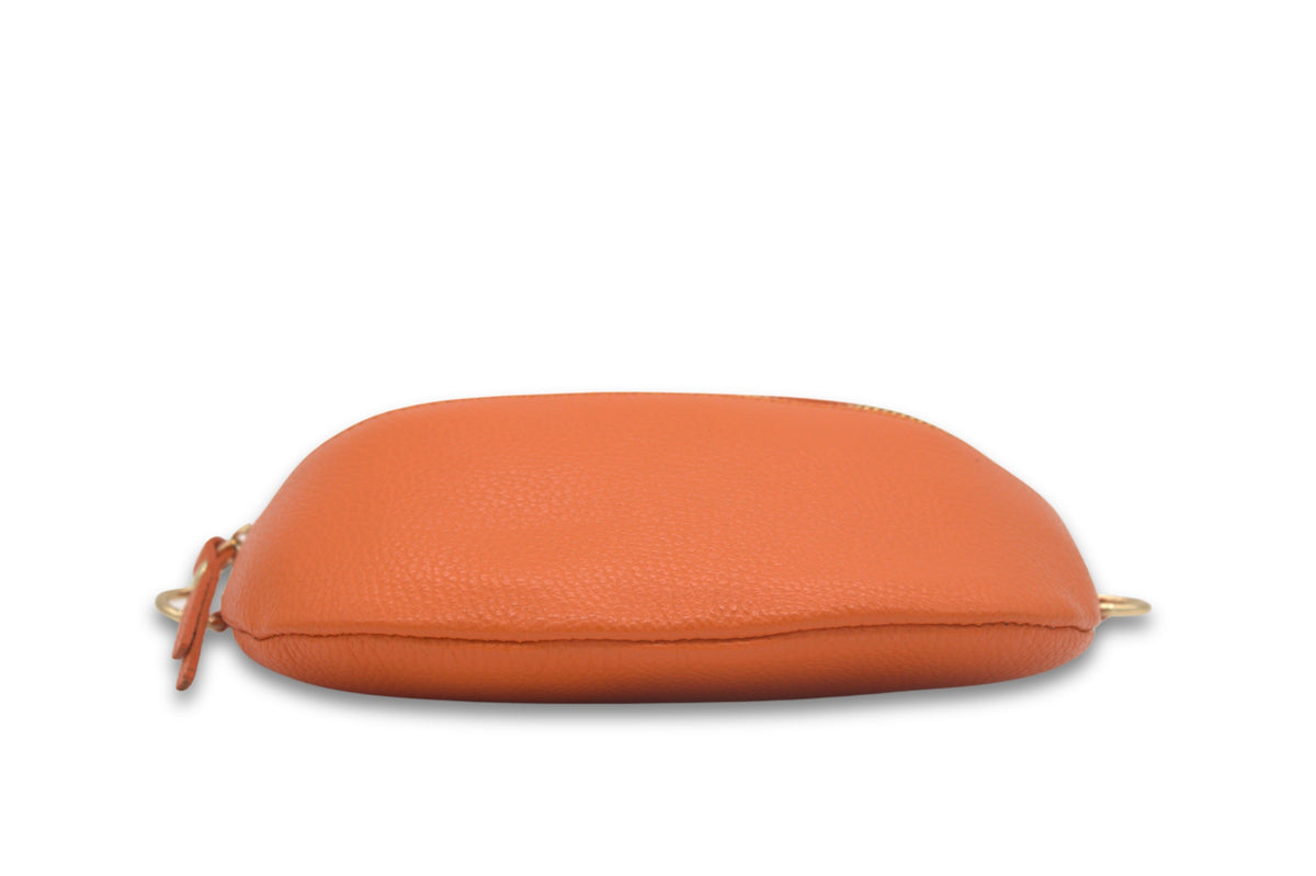 Minimalist Genuine Leather Sling Crossbody Bag with Zippered Closure image 3