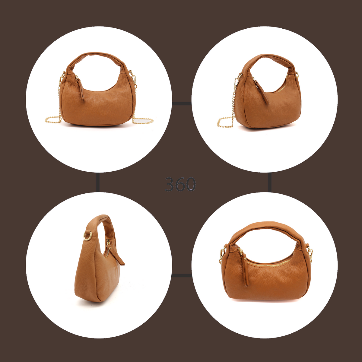 Chic Genuine Italian Leather Crossbody Bag with Elegant Chain Strap image 23