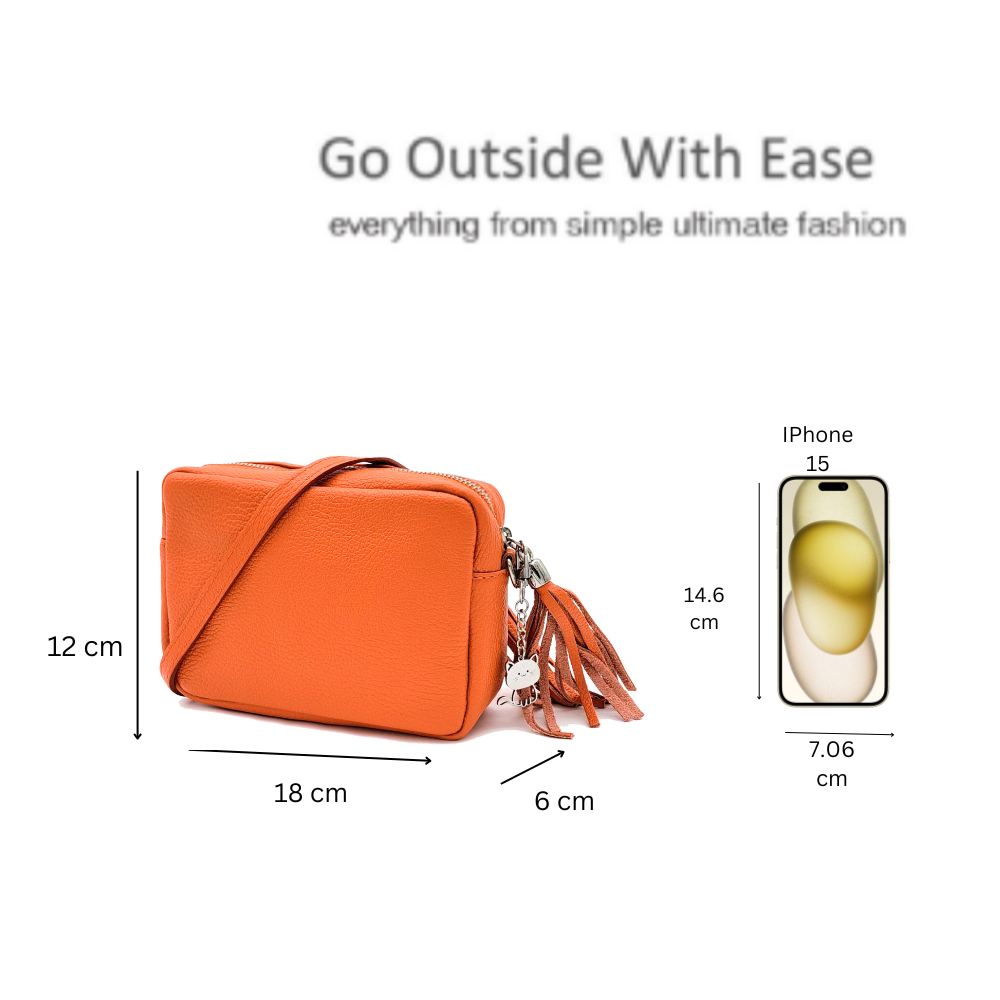 Mini Tassel Italian Genuine Leather Purse Crossbody Bag With Tassel image 1
