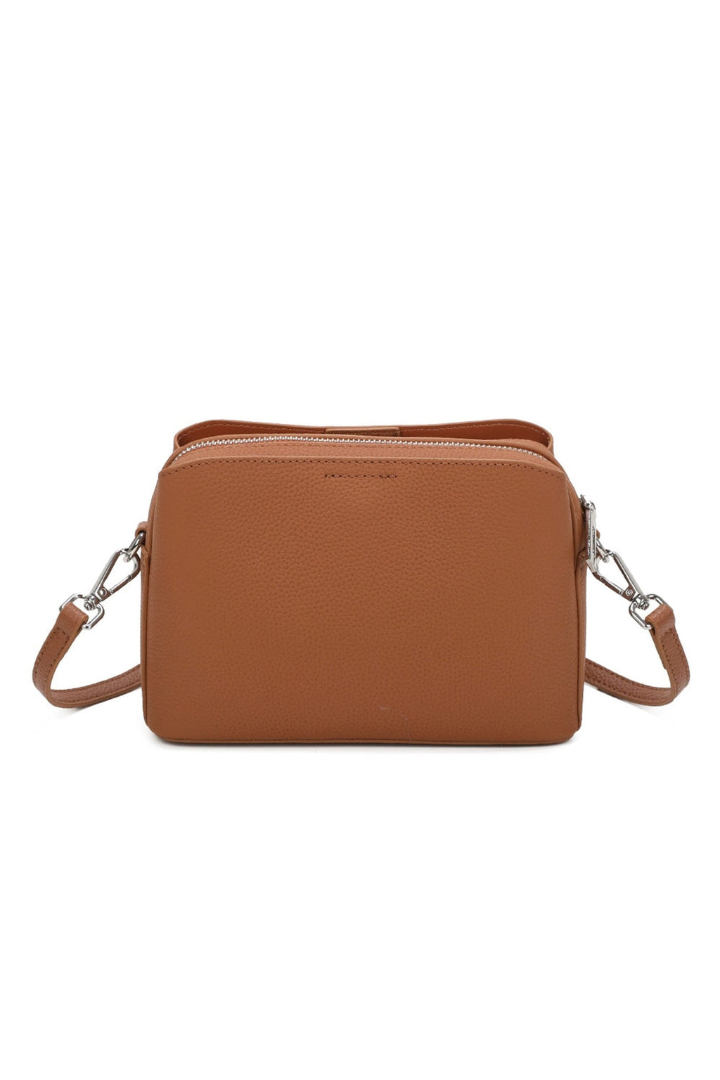 Real Leather Compact Crossbody Wide Strap Shoulder Bag image 5