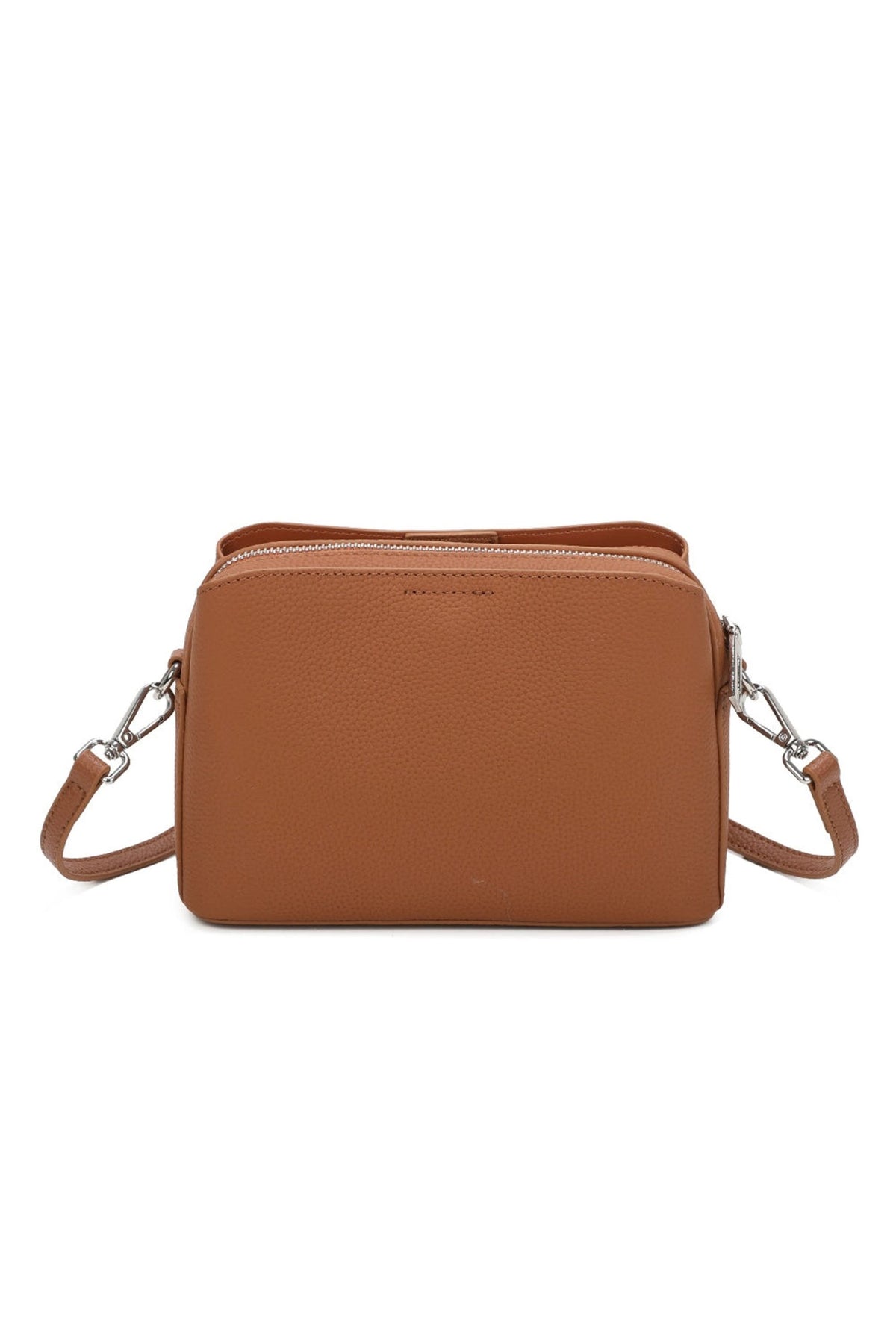 Real Leather Compact Crossbody Wide Strap Shoulder Bag image 5