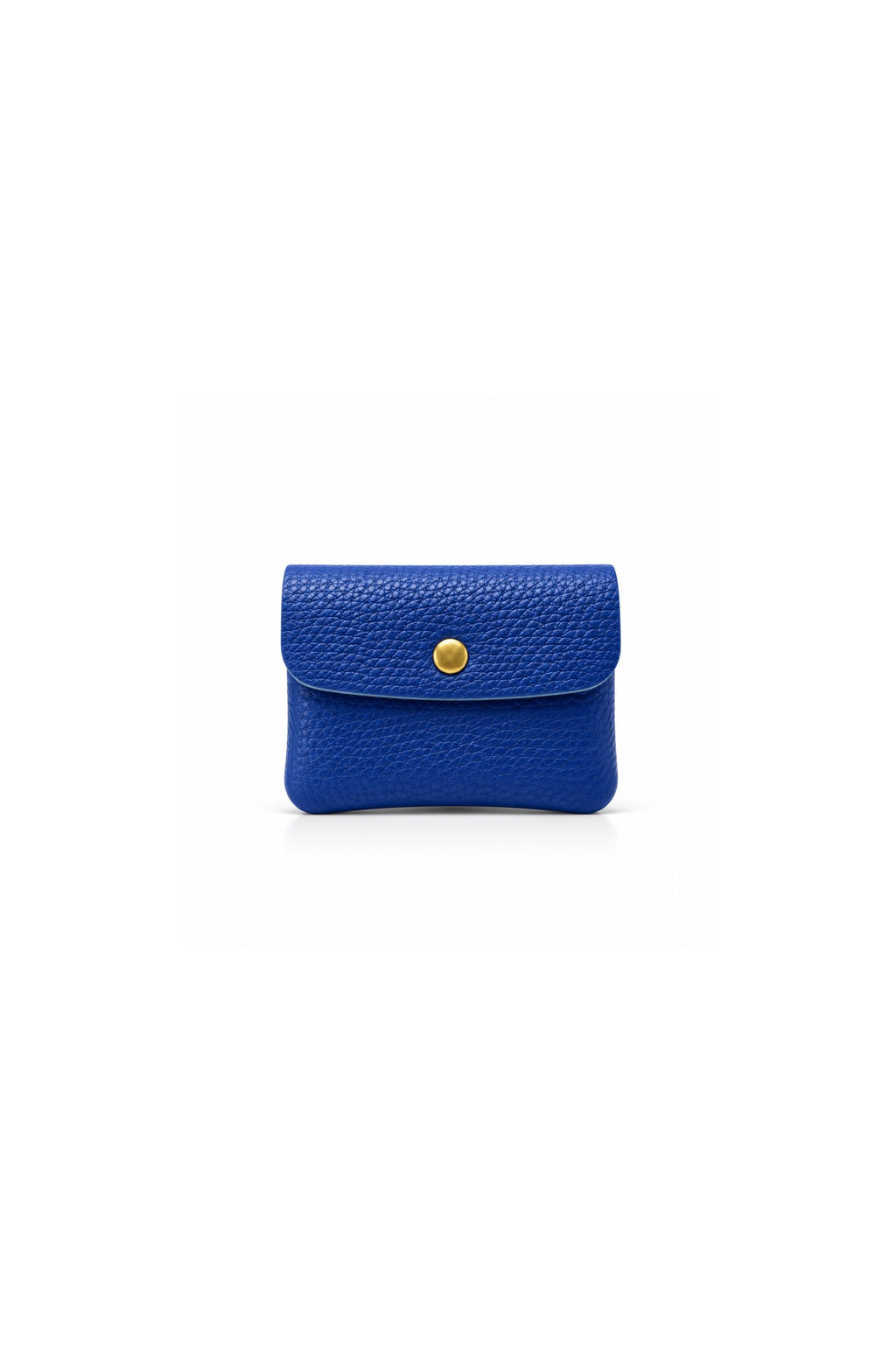 Genuine Italian Leather Compact Coin Purse with Snap Closure - Royal Blue image