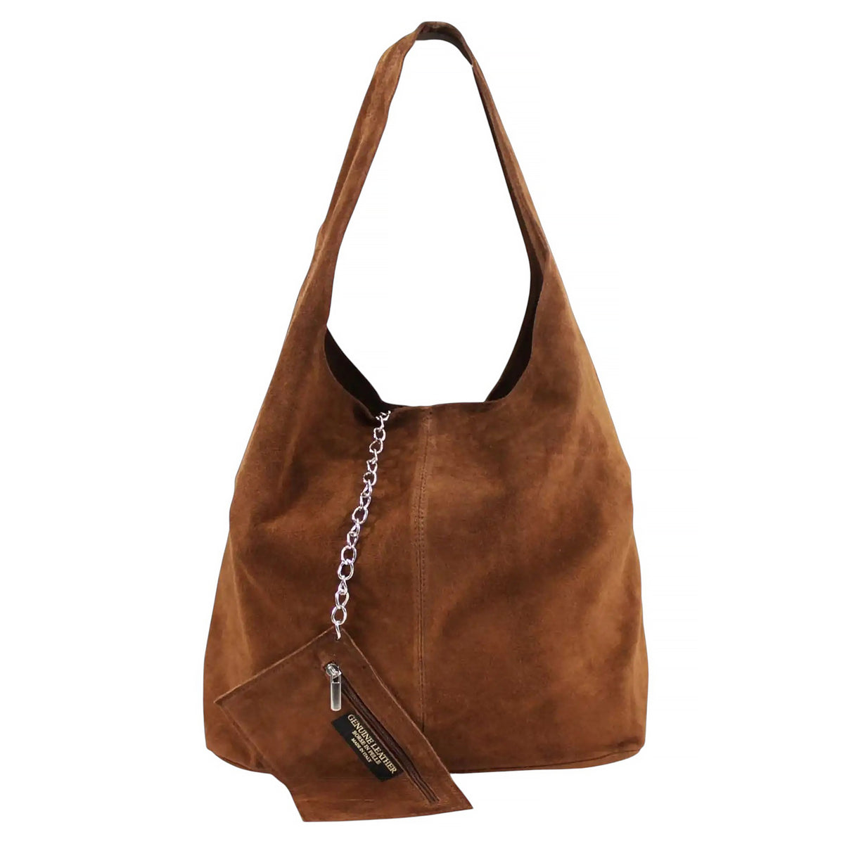 Slouch Genuine Italian Suede Large Tote Bag With Detachable Purse