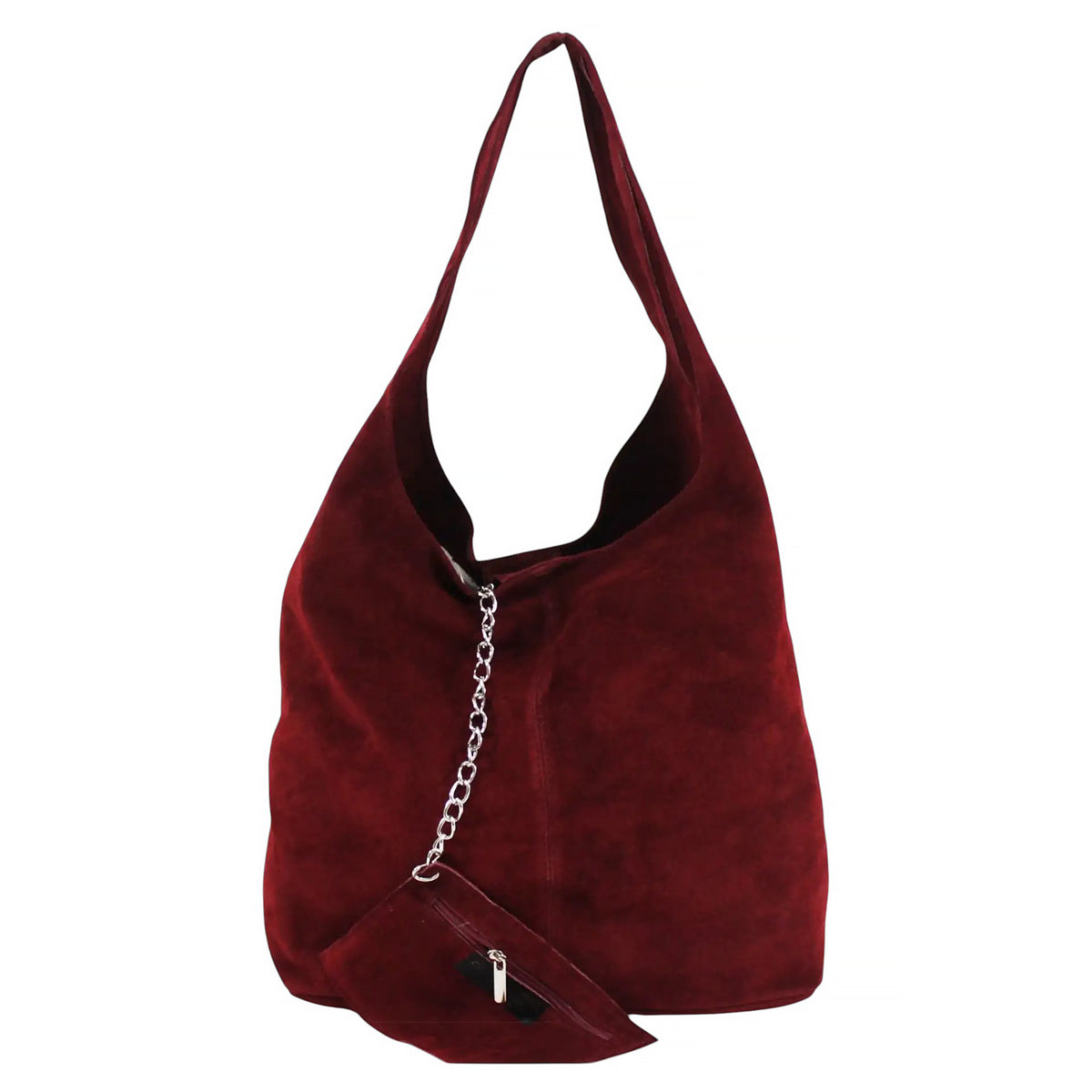 Slouch Genuine Italian Suede Large Tote Bag With Detachable Purse