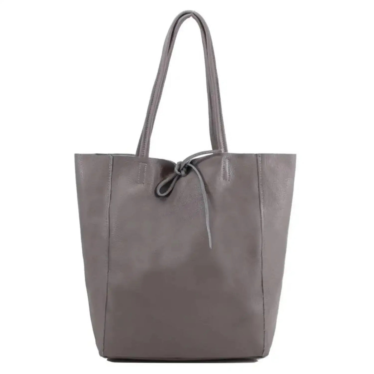 Soft Slouch Genuine Italian Leather Large Shopper Tie Closure Style Tote Handbag
