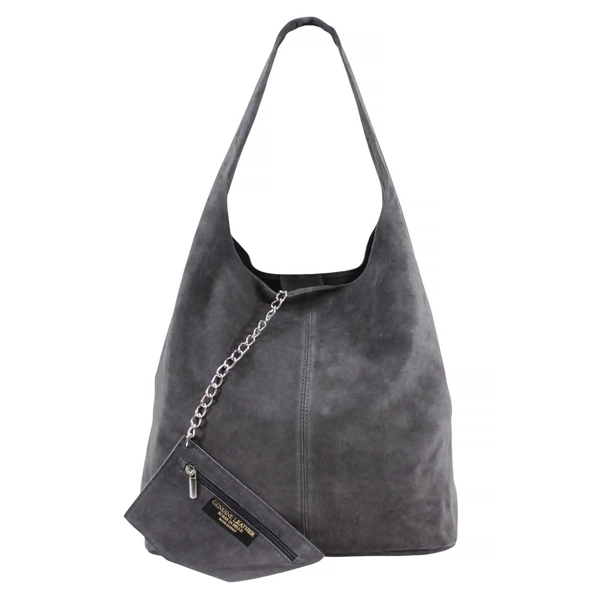 Slouch Genuine Italian Suede Large Tote Bag With Detachable Purse