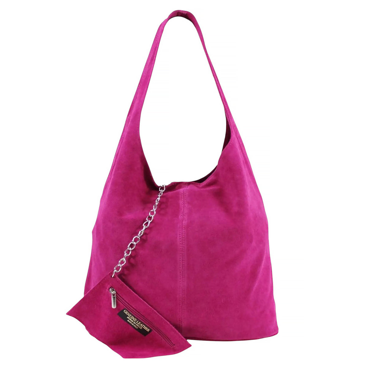 Slouch Genuine Italian Suede Large Tote Bag With Detachable Purse
