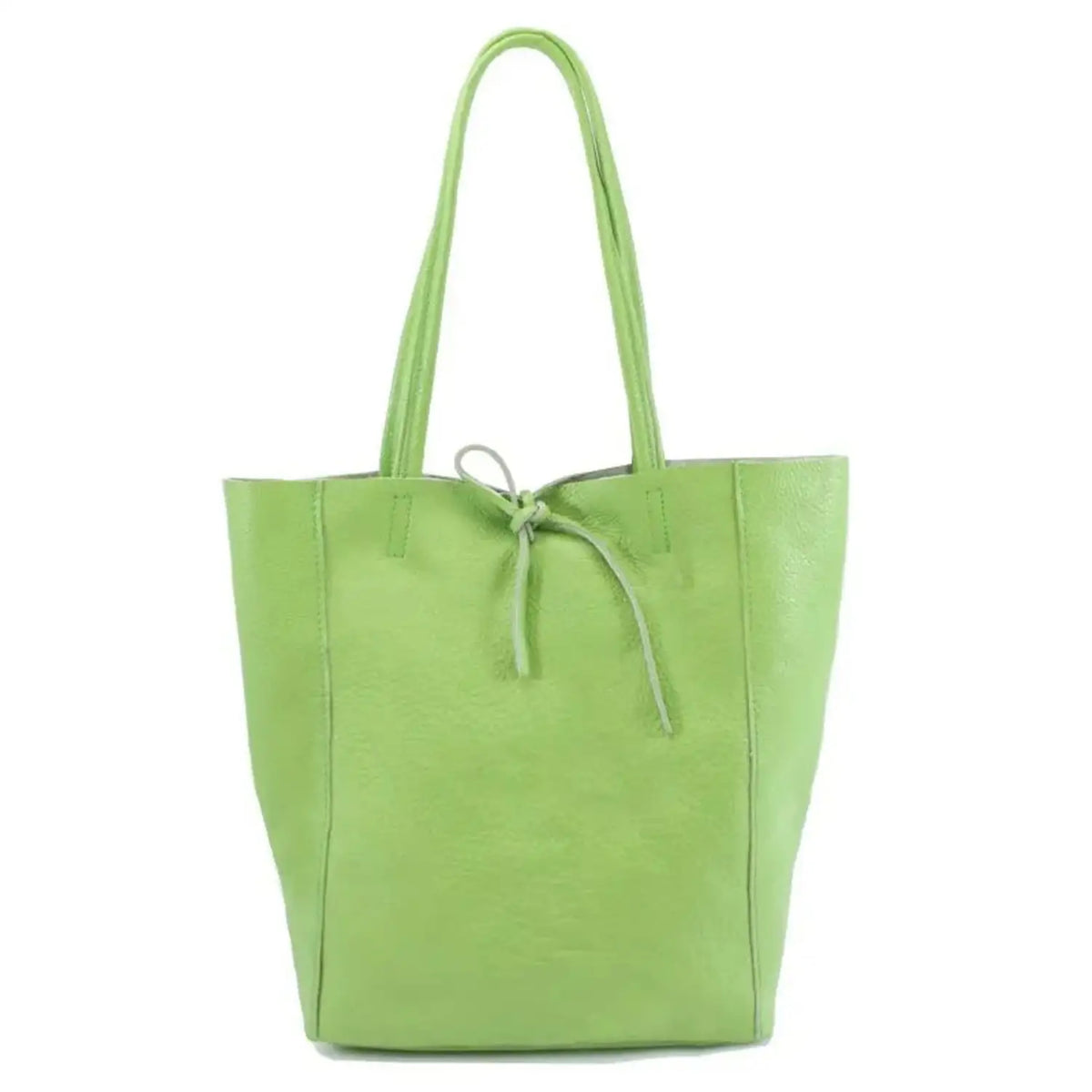 Soft Slouch Genuine Italian Leather Large Shopper Tie Closure Style Tote Handbag