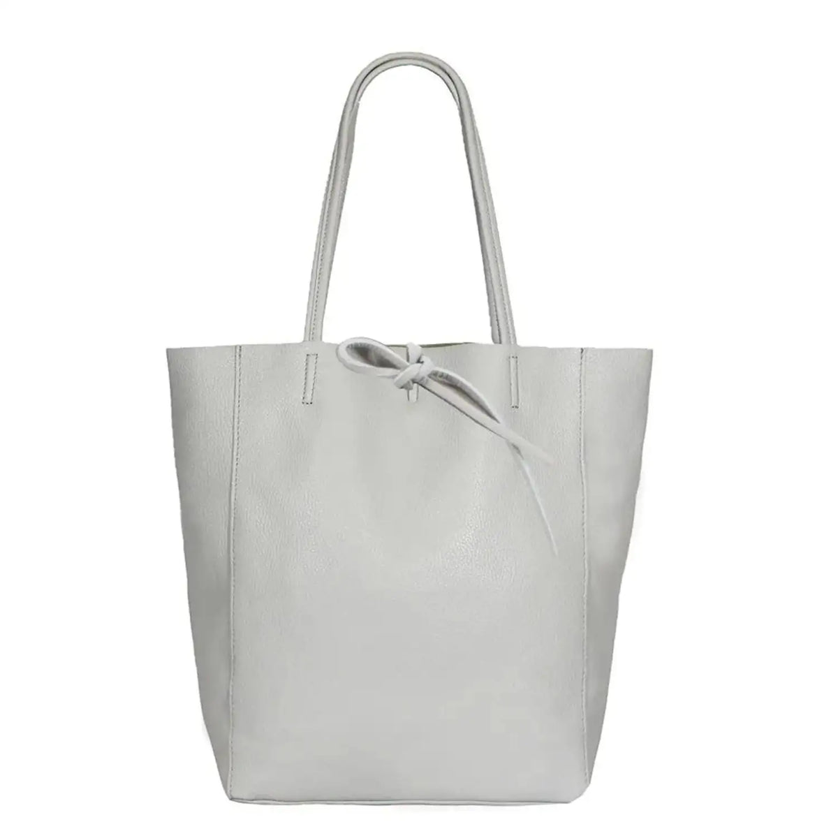 Soft Slouch Genuine Italian Leather Large Shopper Tie Closure Style Tote Handbag