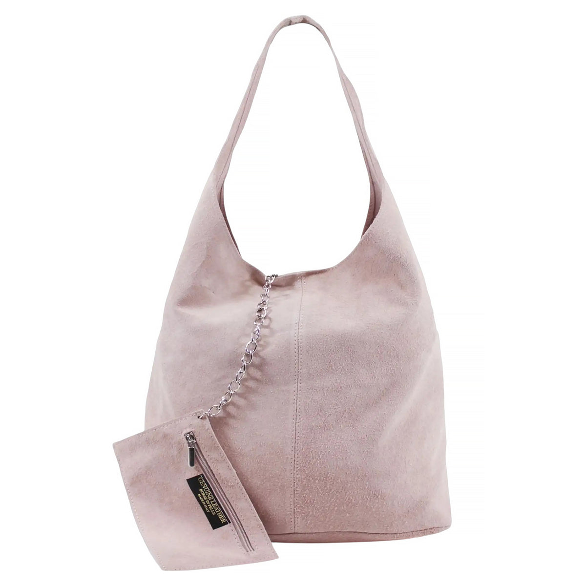 Slouch Genuine Italian Suede Large Tote Bag With Detachable Purse