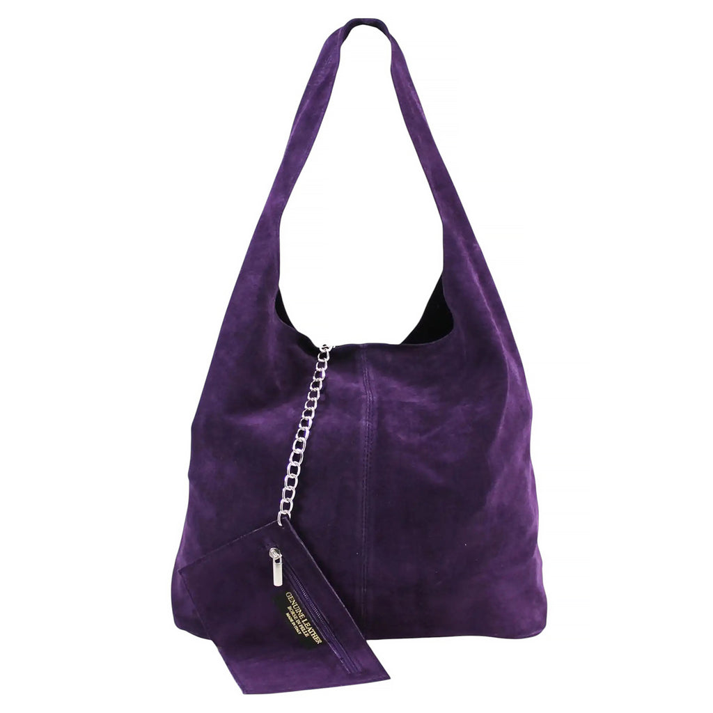 Slouch Genuine Italian Suede Large Tote Bag With Detachable Purse
