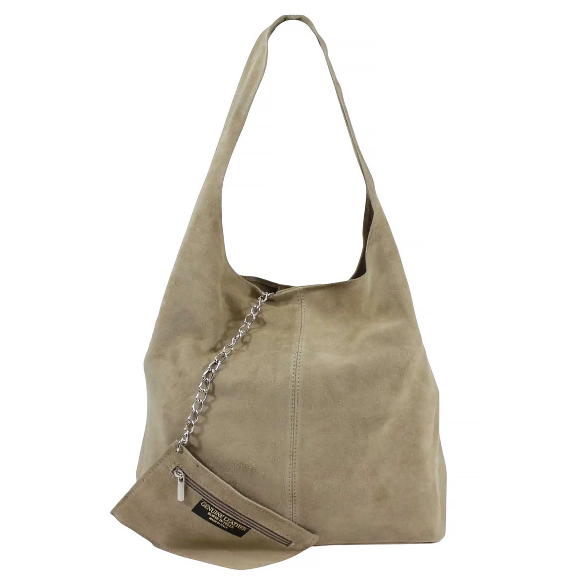 Slouch Genuine Italian Suede Large Tote Bag With Detachable Purse