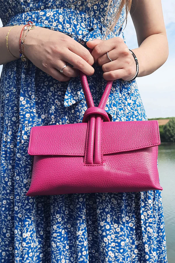 Genuine Italian Leather Small Clutch Crossbody Bag image 3