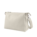 Genuine Leather Multi-Compartment Small Shoulder Handbag - BEIGE image